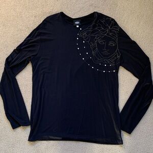 Versace Jeans Couture Black Medusa Long Sleeve Tee